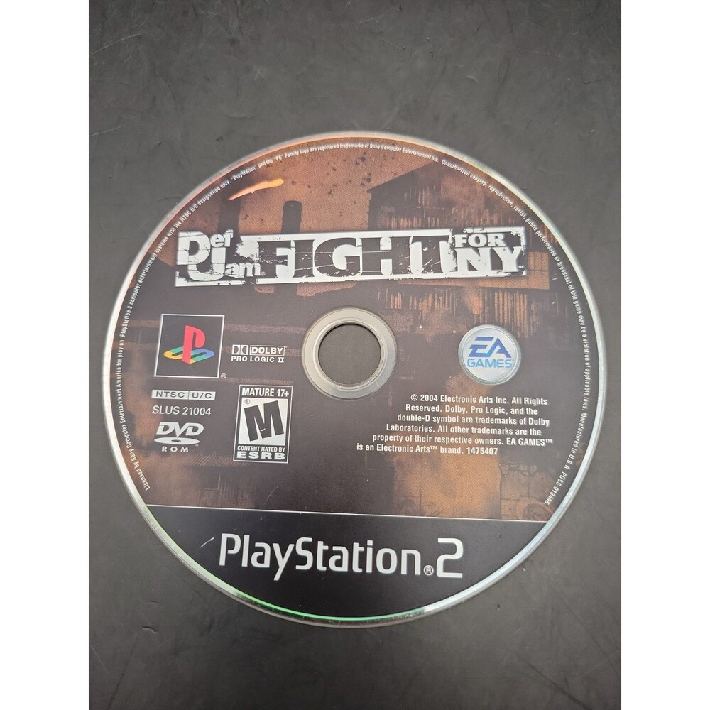 Def Jam: Fight for NY (Sony PlayStation 2, 2004) PS2 Disc Only TESTED